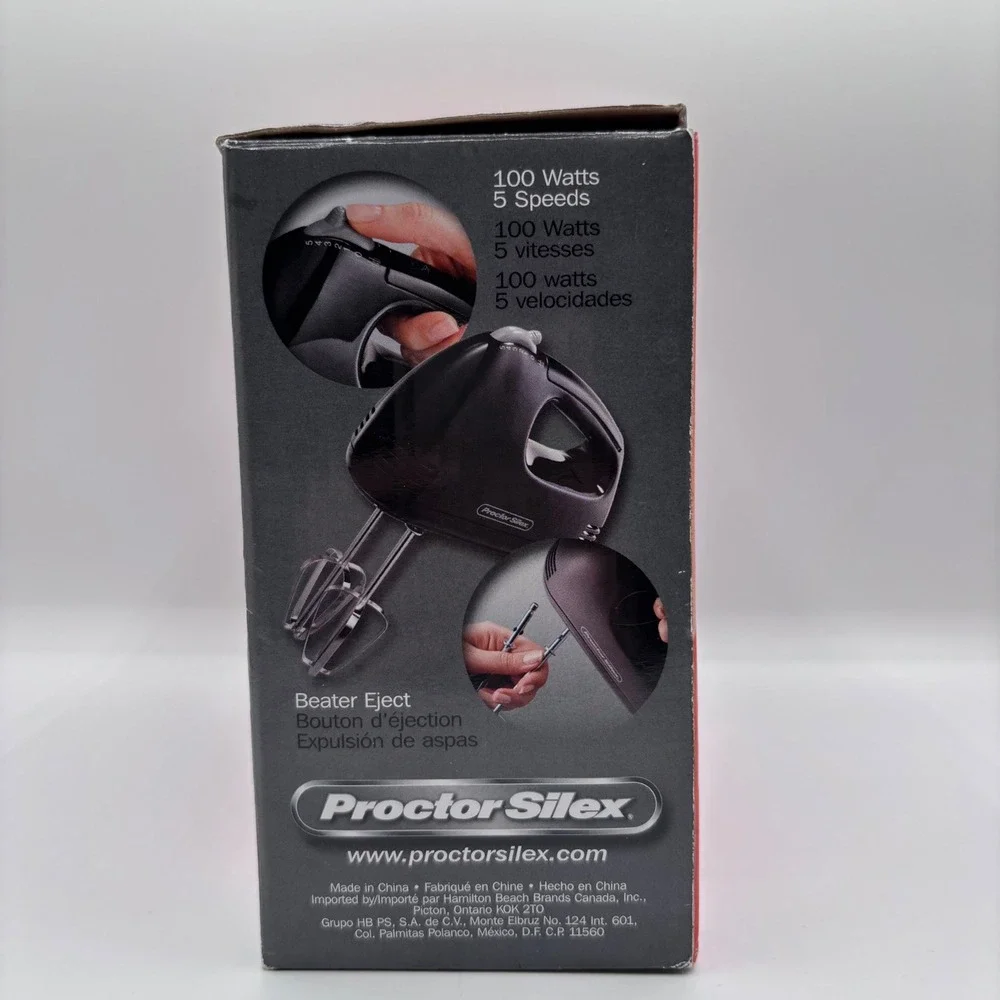 Hand Mixer | Proctor Silex 62507 Durable Easy Mix 5 Speed Black‎ 100W Bowl Rest